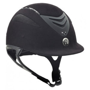 One K Suede Swarovski Helmet Black/Black