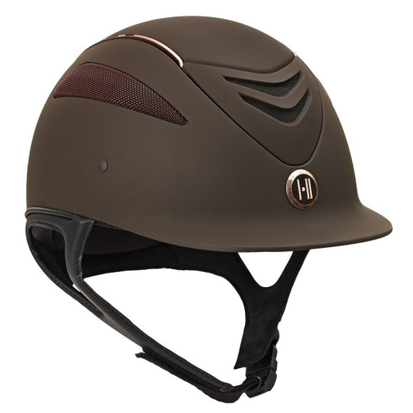 One K Defender Rose Gold Stripe Helmet in Brown Matte