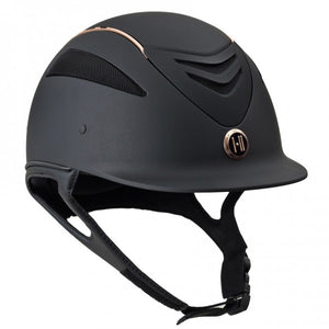 One K Defender Rose Gold Stripe Helmet in Black Matte