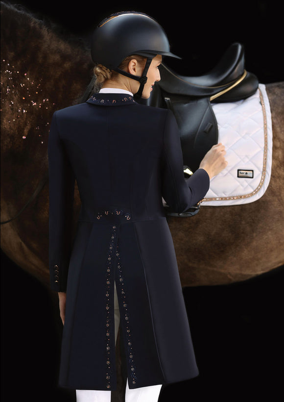Fair Play Dorothee Comfinat-Tech Tailcoat Navy with Rosegold