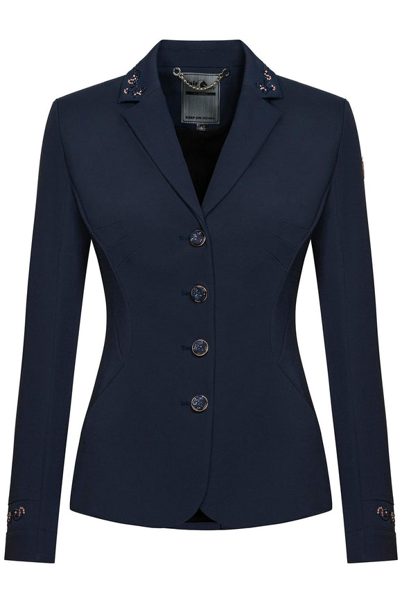 Fair Play Taylor Chic Comfinat Show Coat Navy Rosegold