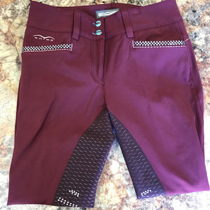 Animo Nesci Full Seat Breeches in Amaranto/Maroon