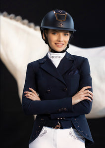 Fair Play Lexim Chic Comfinat-tech Short Tail Coat Navy Rosegold
