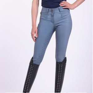 QHP Maxime Full Grip Breeches Steel Blue